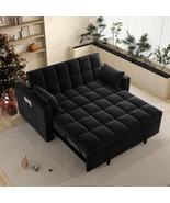 Loveseat Convertible Sleeper Sofa Bed, Black - €392,35 EUR