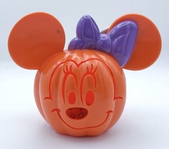 Minnie Mouse Mini Light Up Jack O Lantern Pumpkin Plastic Disney Halloween - $14.85