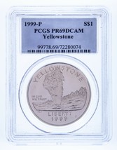 1999-P Argent Commémoratif Yellowstone Rond Classé Par PCGS Comme PR69DCAM - $92.57