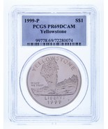 1999-P Argent Commémoratif Yellowstone Rond Classé Par PCGS Comme PR69DCAM - €79,74 EUR