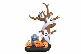 9 FOOT Halloween Inflatable Tree Ghosts Pumpkins Tombstone Yard Party Decoration - £95.89 GBP