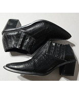 Seven 7 Casanova Black Ankle Boots Croc Faux Leather Chelsea Booties Wom... - €25,03 EUR