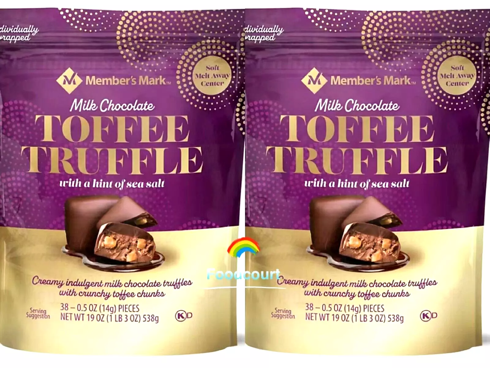 2 Packs Member&#39;s Mark Milk Chocolate Toffee Truffle with Sea Salt 19oz Each Pack - £61.84 GBP