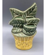 Vintage Ceramic Plant Succulent Leaf Wall Pocket Vase Measuring Spoon Ho... - $243.31 MXN