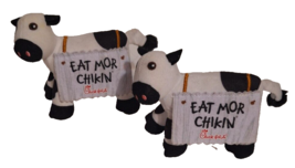 Pair of Chick-Fil-A Cow Plush Doll Toy Eat Mor Chikin 4&quot; Lot Of 2 - £7.60 GBP