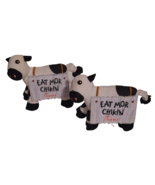 Pair of Chick-Fil-A Cow Plush Doll Toy Eat Mor Chikin 4&quot; Lot Of 2 - $9.70