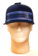 PGA Tour Blue Printed Stripe Adjustable Strapback Hat Cap Men&#39;s One Size - £19.54 GBP