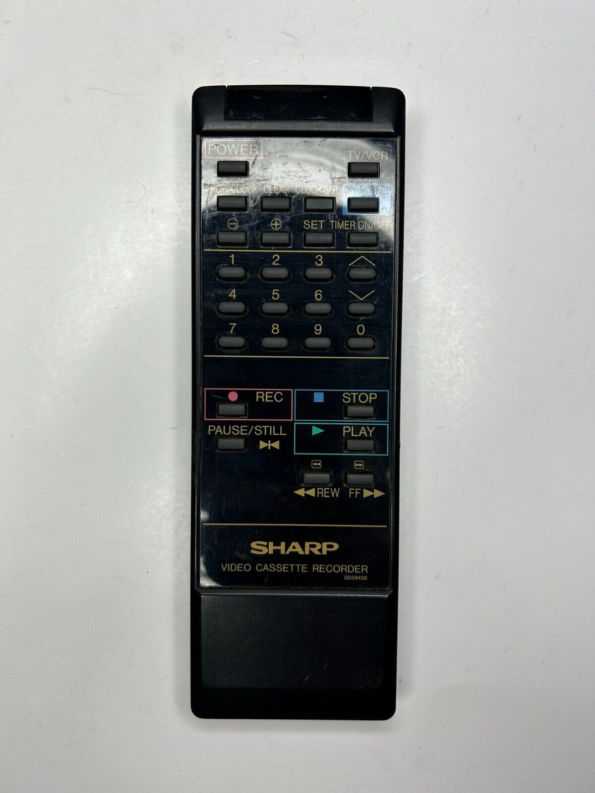 Sharp G0334GE VCR Remote Control, OEM for VCA201U VCR  			