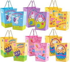12 Pcs Easter Gift Bags with Handles 6&quot;x9&quot; Easter Reusable Treat Bags fo... - £19.37 GBP