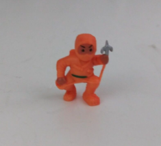Vtg A&amp;A Orange Ninja W/ Grappling Hook 1.25&quot; Mini Rubber Vending Machine Figure - £3.79 GBP