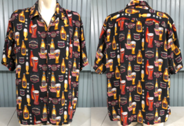 Lager Beer Bartender Happy Hour Large 25&quot; Chest Rayon Button Shirt Croft... - £12.07 GBP