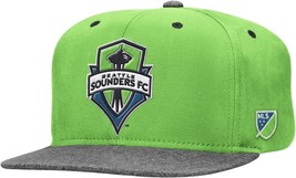 adidas Seattle Sounders Authentic Flat Brim Team Snap Back Hat-Rave Green,OSFA - £12.62 GBP