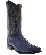 Mens Blue Cowboy Boots Crocodile Print Leather Western Botas Vaquero Siz... - $108.99