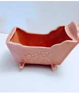 Vtg Pink USA Pottery Rock A Bye Baby Cradle Nursery Planter  - £14.40 GBP