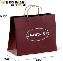 250 Wine Kraft Paper Shopping Bags 16x6x12 Paper Bags 150 gsm /w Rope Handles - £151.72 GBP