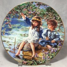 Patience Hearts &amp; Floral collection decorative porcelain plate by Sandra Kuck  - £16.02 GBP