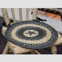 6 Star woven Chair Pads in Pewter gray  with matching coasters - SALE image 2