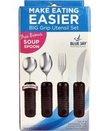 Blue Jay Make Eating Easier Big Grip Utensil Set Arthritis Aid Silverwar... - $41.20 CAD