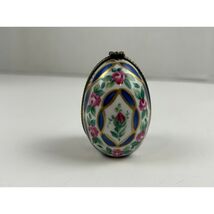 Vintage Limoges Hinged Egg Trinket Box with Perfume Bottle Hand Painted - €111,53 EUR