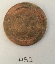 Om Goddess of wealth Lakshmi Ganesh Good Luck Copper Hindu Coin Gift Tok... - $13.43