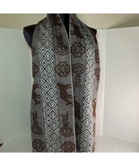 New handcrafted Alpaca Jarka Scarf brrown/black white unisex - $893.33 MXN