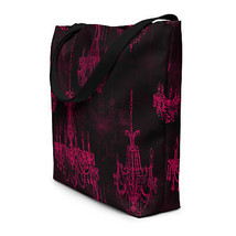 Large Tote Bag Women&#39;s Bag Handbag Reusable Grocery Bag Pink Chandelier ... - $26.72