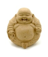 Happy Buddha Statue 3&quot; Fat Laughing Hotei Sandstone Finish Resin Feng Sh... - $283.79 MXN