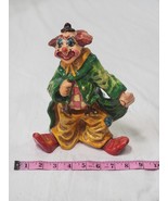 VTG Paper Mache Clown Standing Baggy Happy Smiling Face signed Alvarez M... - $33.94 CAD