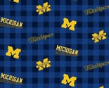 Cotton University of Michigan Wolverines U of M Fabric Print by the Yard... - $13.95