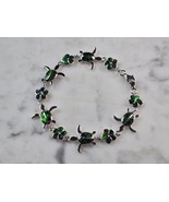 Womens Estate Sterling Silver Opal Sea Turtle Bracelet 10.1g E7301 - €68,77 EUR