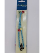 Sun Tropez Beaded Eyeglass Cord Blue Beads Colorful Flowers Daisy Hibisc... - £6.72 GBP