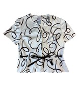 R&K Originals Blazer Womens 14P White with Brown Swirls Fitted Preppy Jacket - $35.07 CAD