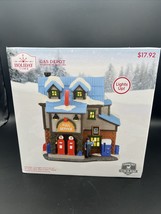 2022 Holiday Time Gas Depot Christmas Village House Lights Up New In Box - £19.55 GBP