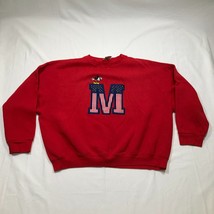 Vintage Mickey &amp; Co Crew Neck Sweatshirt Mens L Red Long Sleeve M Block ... - $18.69