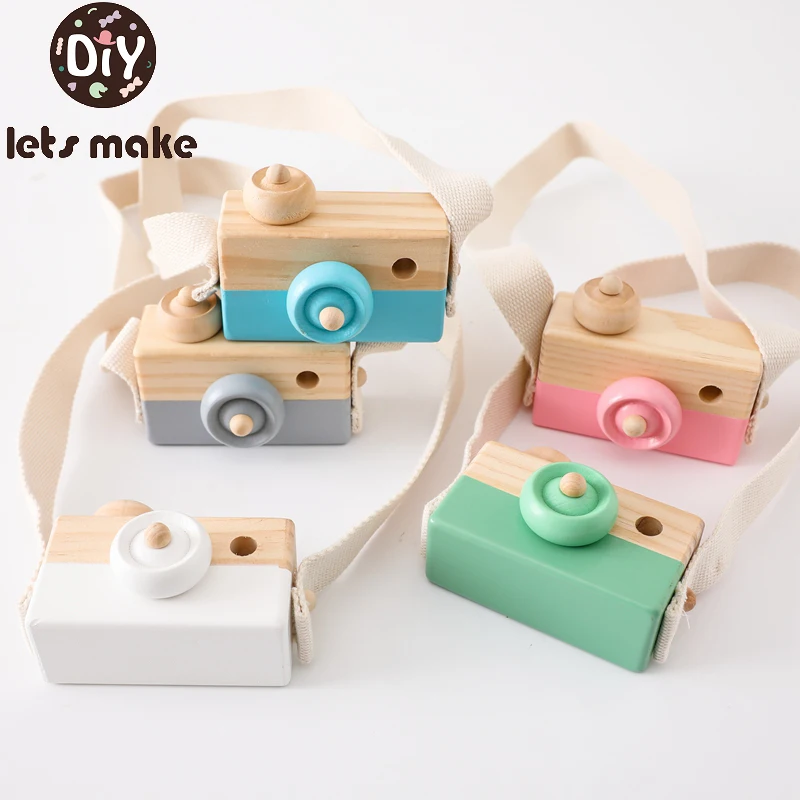 Let&#39;s Make 1pc Wooden Baby Toys Fashion Camera Pendant Montessori Toys For - £9.33 GBP+