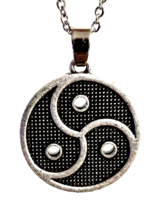 Triskelion Triskele Necklace Pendant BDSM Symbol Emblem Pewter 18&quot; Chain Boxed - £12.23 GBP