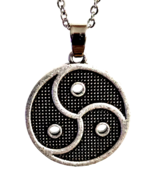 Triskelion Triskele Necklace Pendant BDSM Symbol Emblem Pewter 18" Chain Boxed - $15.21