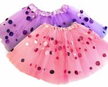 Set of 2 Polka Dot Tutu for Girls – Glitter Purple &amp; Pink – 2 Tulle Tutu... - $13.85