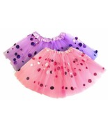 Set of 2 Polka Dot Tutu for Girls – Glitter Purple &amp; Pink – 2 Tulle Tutu... - $263.65 MXN