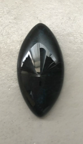Dragon Veins Black Blue Lines 40x20mm, stone cab Marquise cabochon, agate - $6.00