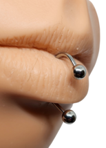 Lippy Lip Labret Ring Loop Piercing 16g (1.2mm) 8mm Steel Ball 4mm Jewellery - £5.32 GBP