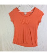 Venus Top Size XL Short Sleeve Scoop Neck Stretch Orange Shirt - $9.89