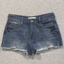 KanCan Womens Cut Off Denim Shorts SZ 28 Blue Light Wash Distressed Hi R... - £8.85 GBP