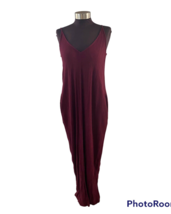 Lulus Sleeveless Burgundy Maxi Dress Size S/M Pockets - £17.06 GBP