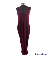 Lulus Sleeveless Burgundy Maxi Dress Size S/M Pockets - £17.11 GBP