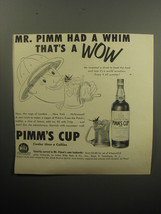 1954 Pimm&#39;s Cup Ad - Mr. Pimm had a whim that&#39;s a wow - £14.45 GBP