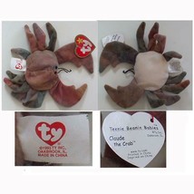 Claude The Crab #9 McDonald&#39;s Ty Teenie Beanie Baby 1999 Happy Meal MWMT... - £5.53 GBP