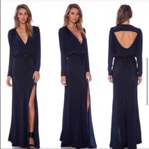 Stone Cold Fox Alabama Silk Gown in Navy &amp; Black Size XS/S - 1 - £100.52 GBP