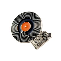 Old School Record Player Enamel Pin Novelty Fashion Jewelry image 2