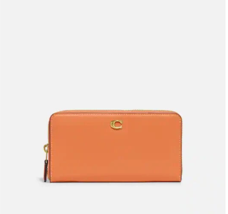 New Coach CH801 Accordion Zip Wallet Refined Calf Leather Faded Orange - £91.03 GBP